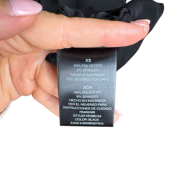 Norma Kamali Black Jersey Ponte Knit Long Sleeve Button Up Collared Shirt Dress - Picture 11 of 12